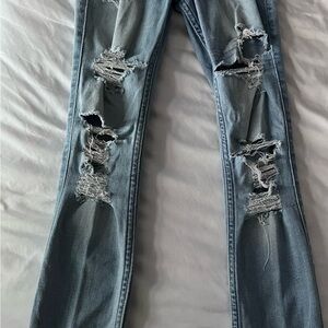 Distressed Blue Jeans